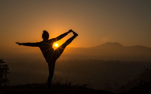 early,morning,yoaga,exercise,sunrise,chobar,hill,nepal