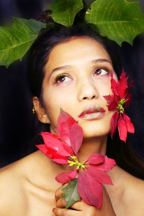 self-portrait,#creative,flower#,flowermakeup#,stock,image#,nepalphotographybysita,mayashrestha