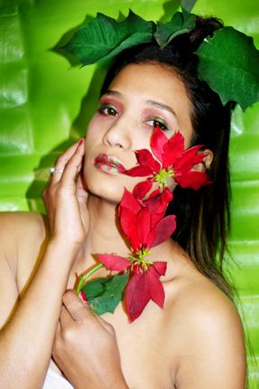 self-portrait,#creative,flower#,flowermakeup#,stock,image#,nepalphotographybysita,mayashrestha