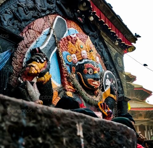 Find  the Image bairav,temple,kathmandu,durbar,square  and other Royalty Free Stock Images of Nepal in the Neptos collection.