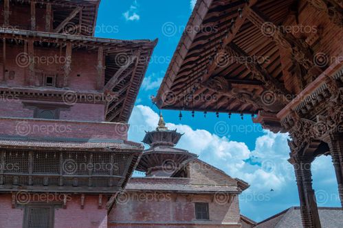 Find  the Image wood,carving,details,temple,located,patan,durbar,square,nepal  and other Royalty Free Stock Images of Nepal in the Neptos collection.