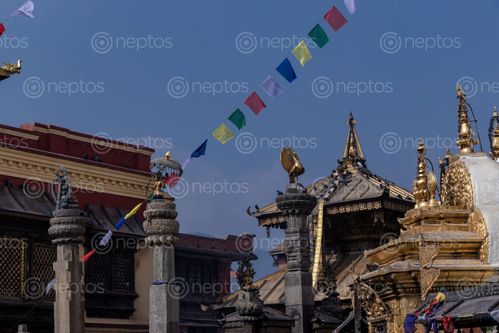 Find  the Image detail,pagoda,statue,buddha,swayambhunath,stupa  and other Royalty Free Stock Images of Nepal in the Neptos collection.